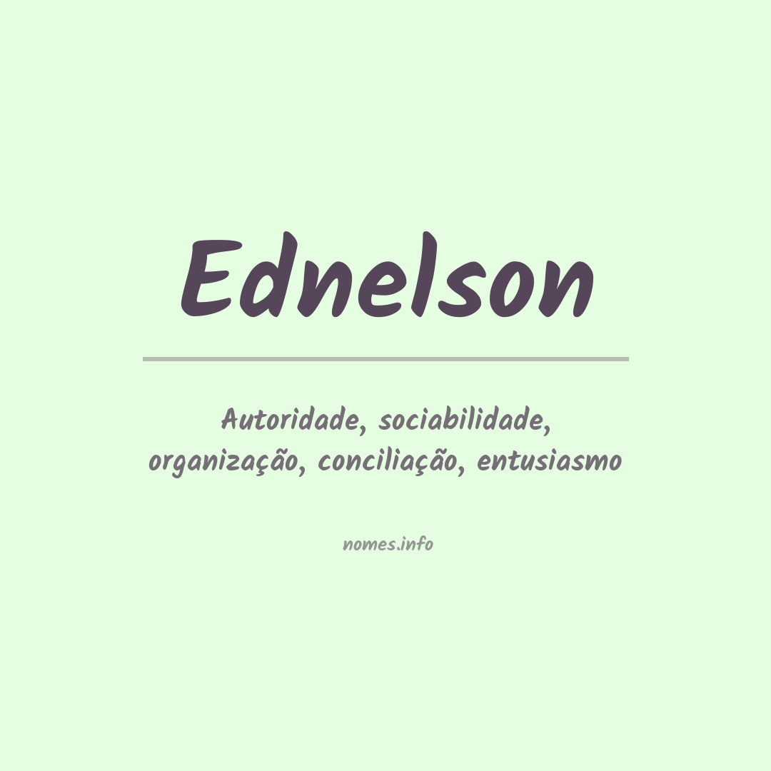 Significado do nome Ednelson