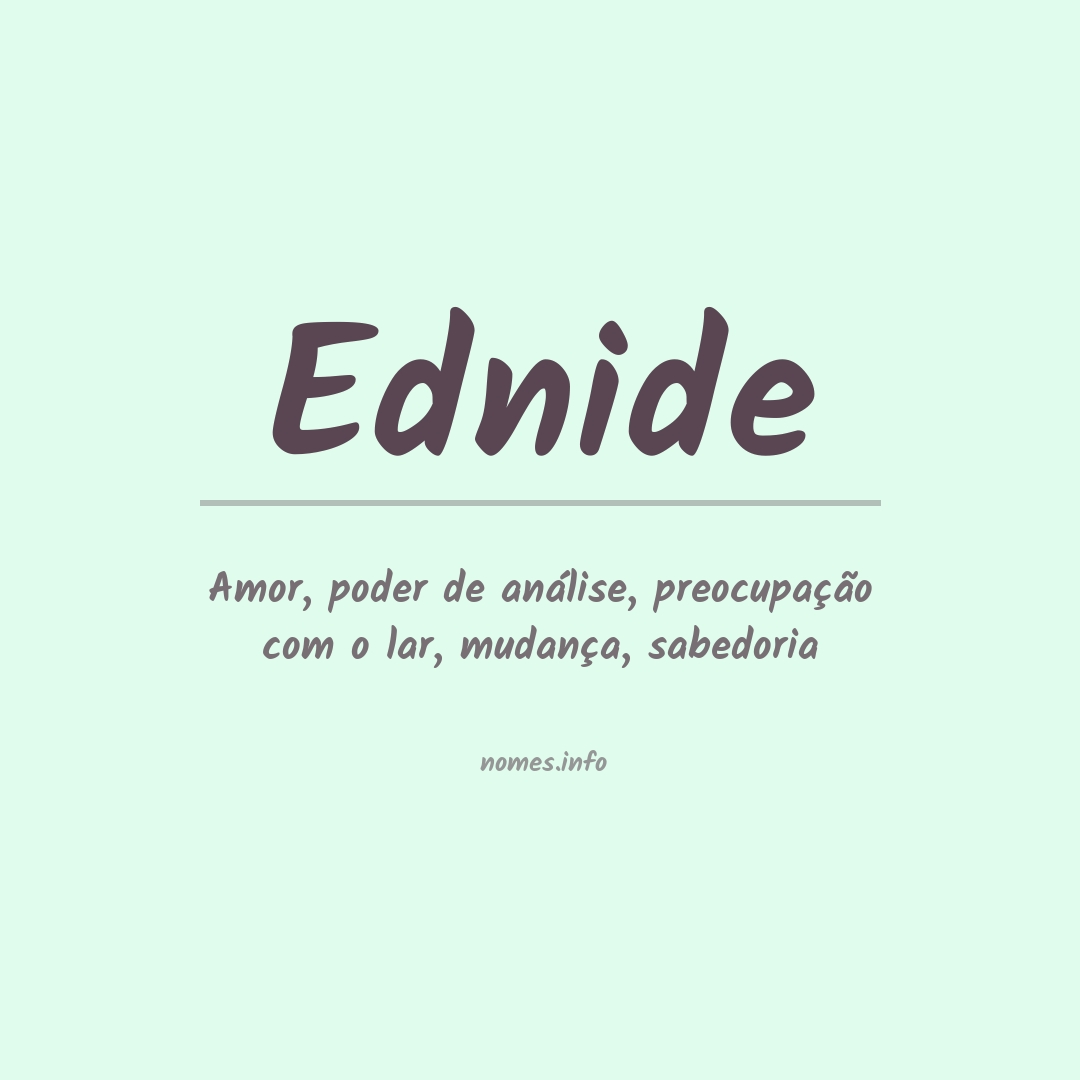 Significado do nome Ednide
