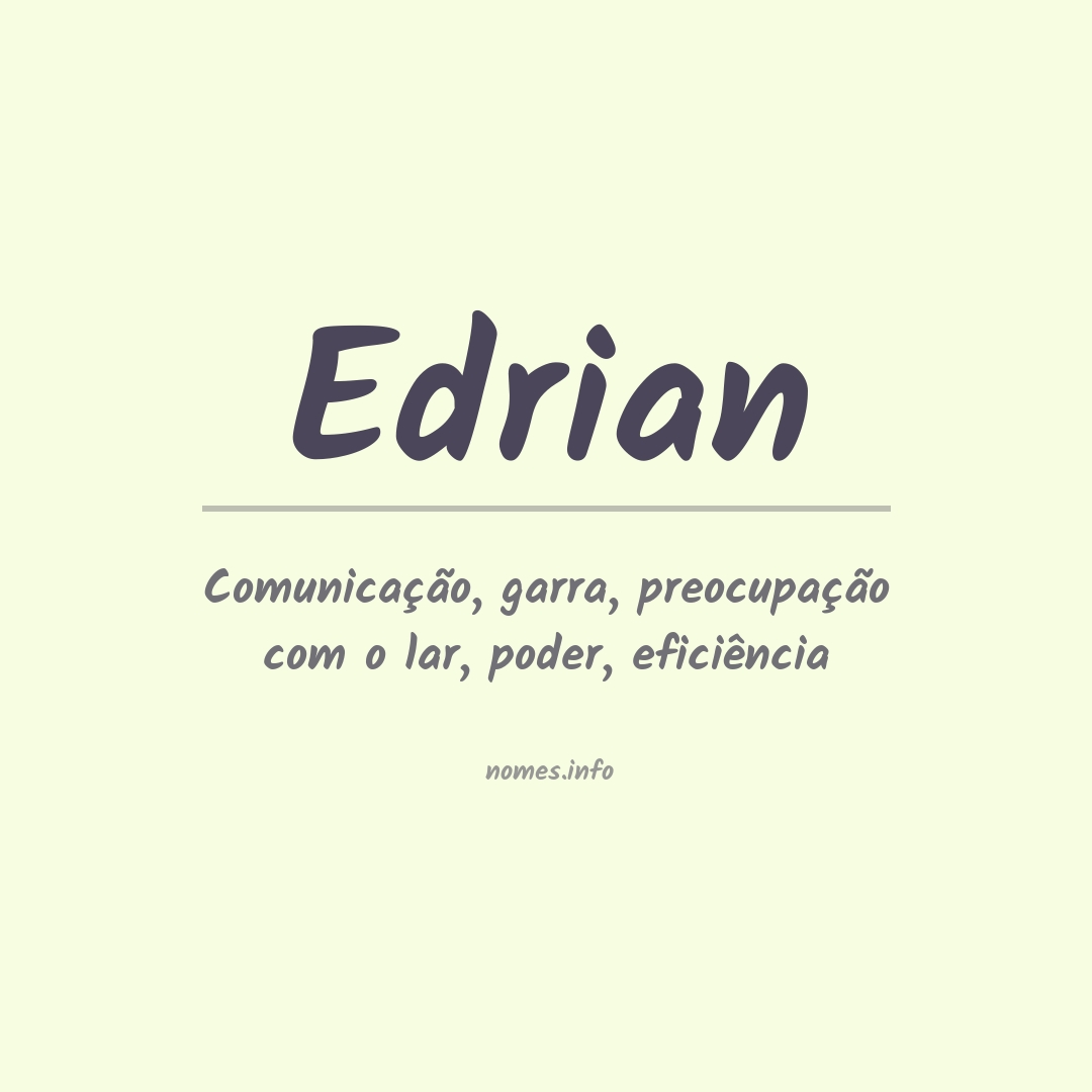 Significado do nome Edrian