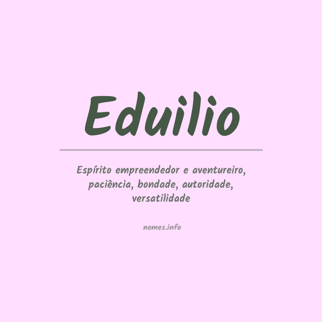 Significado do nome Eduilio
