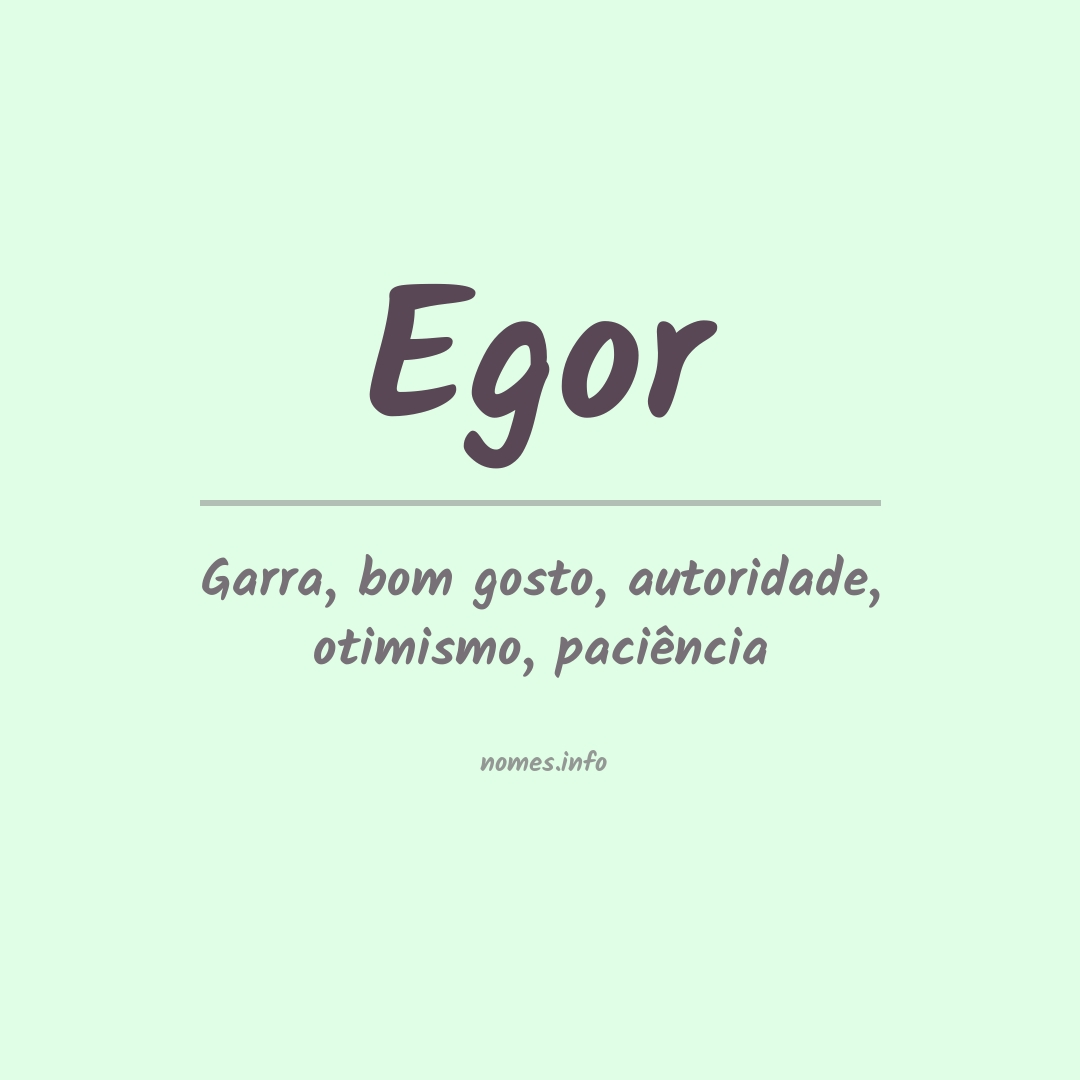 Significado do nome Egor