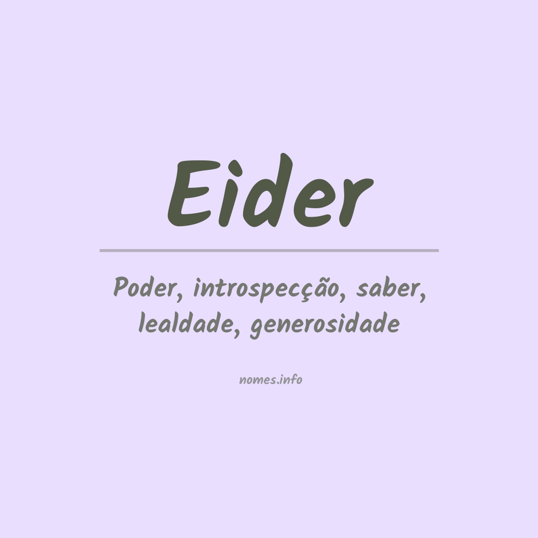 Significado do nome Eider