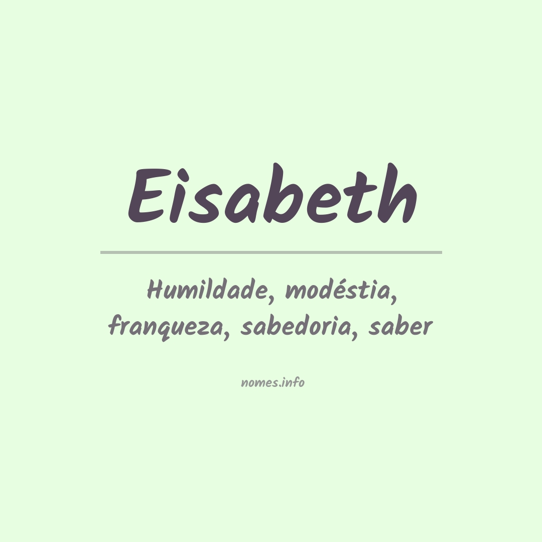 Significado do nome Eisabeth