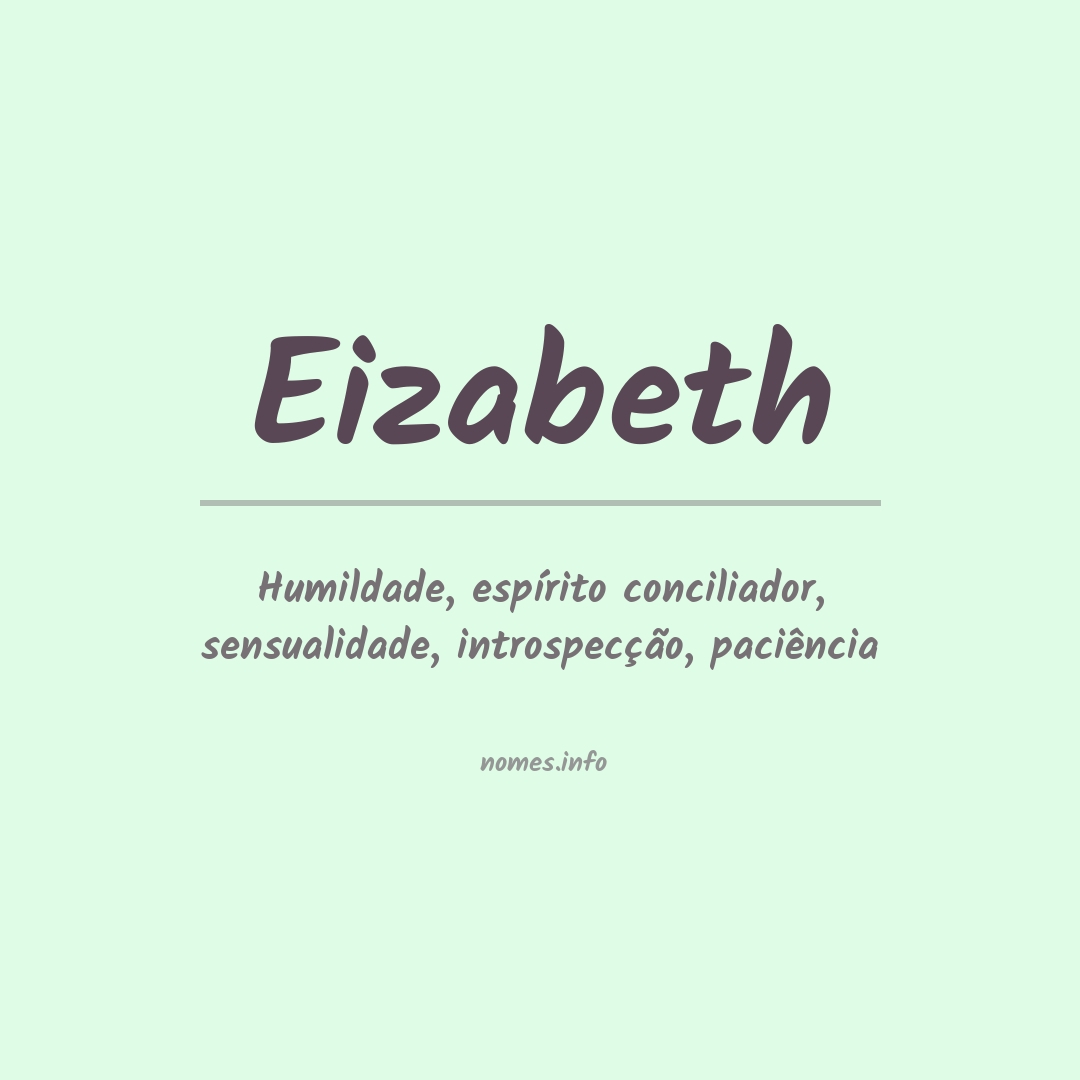Significado do nome Eizabeth