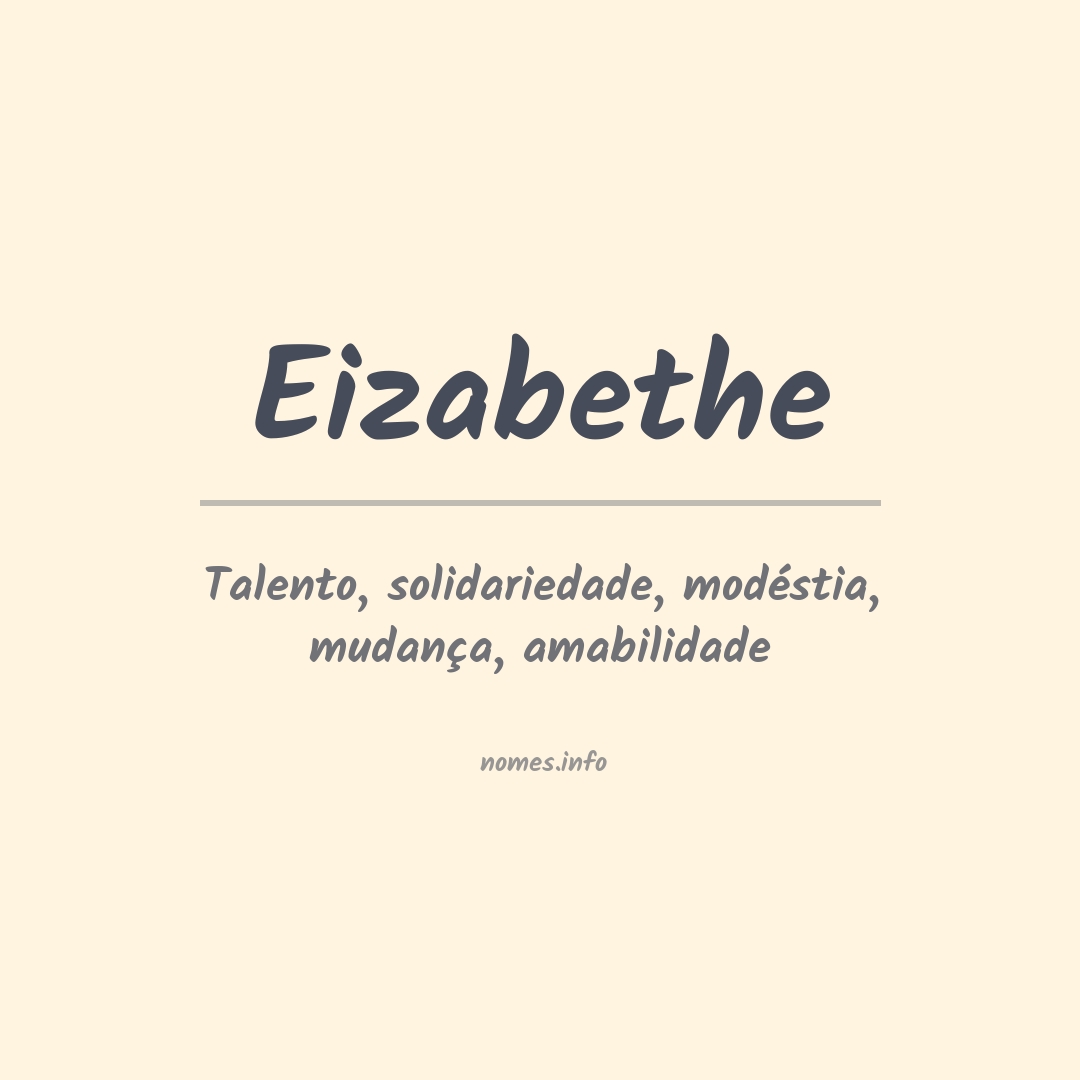 Significado do nome Eizabethe