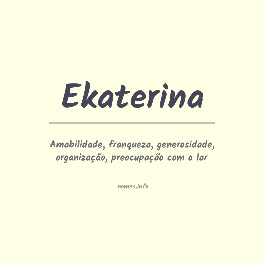 Significado do nome Ekaterina