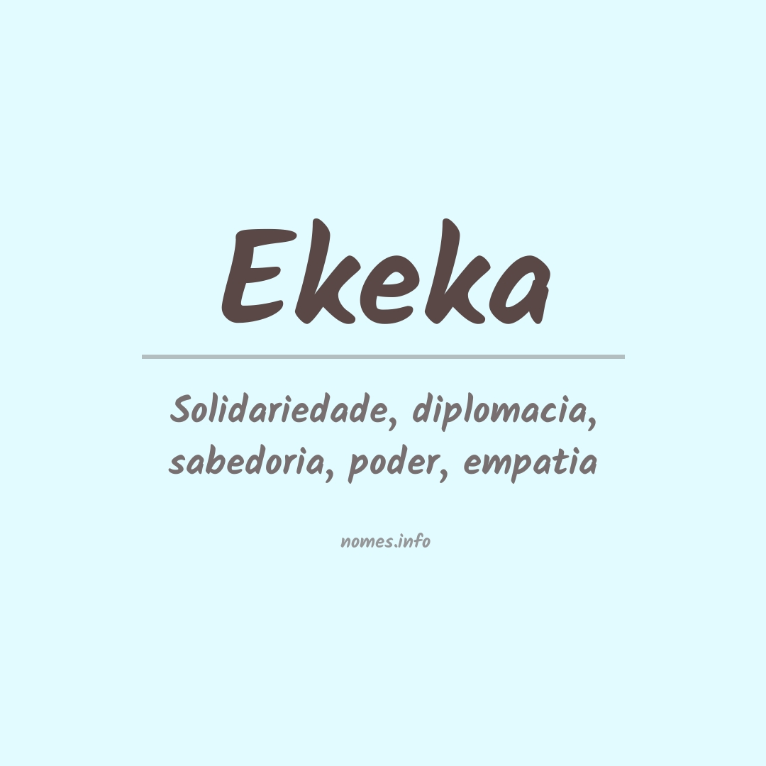 Significado do nome Ekeka