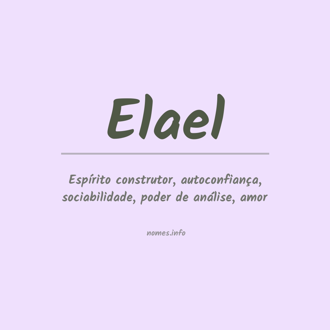 Significado do nome Elael