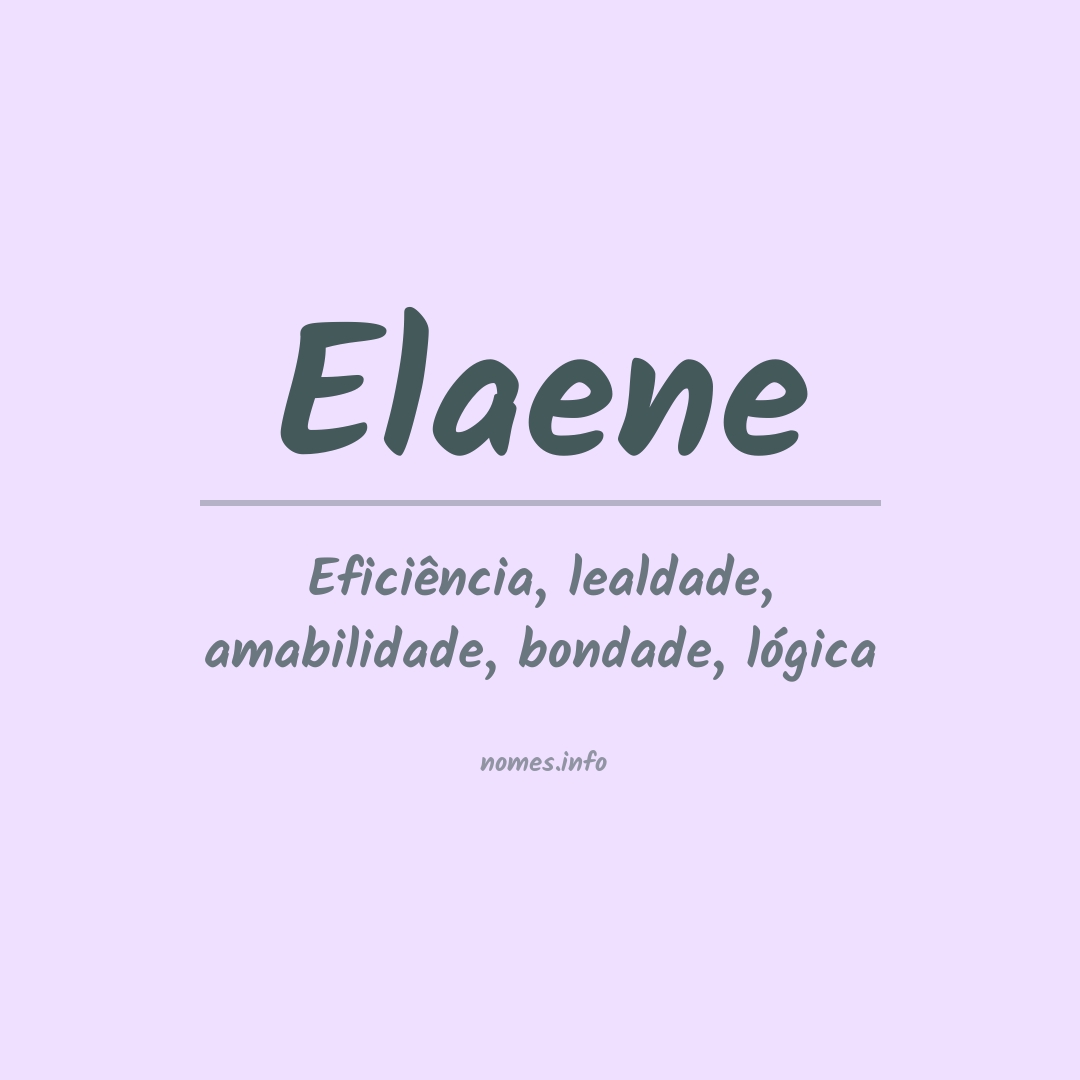 Significado do nome Elaene