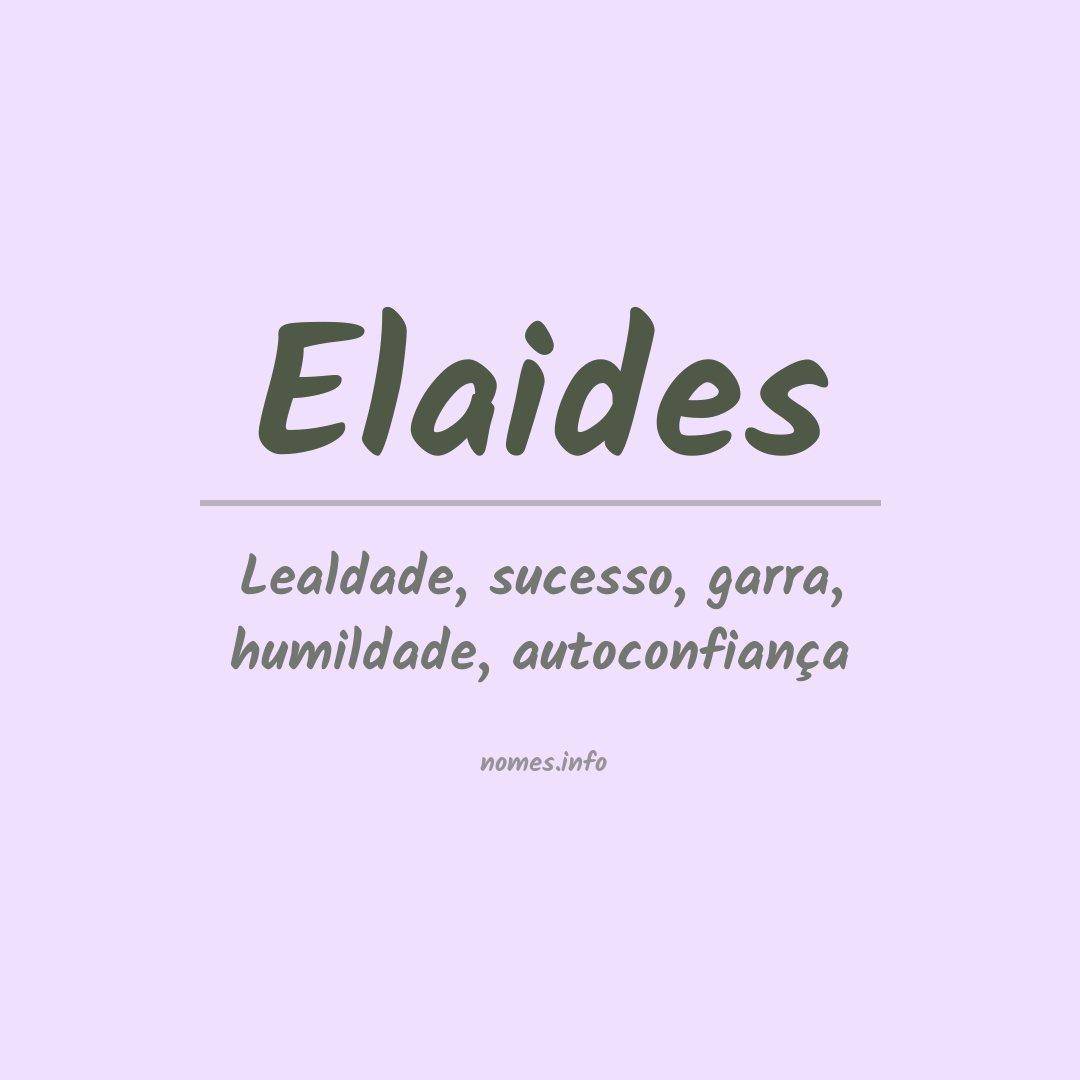 Significado do nome Elaides