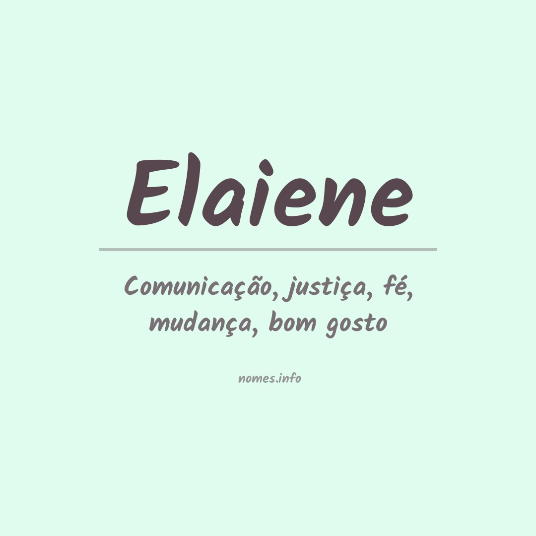 Significado do nome Elaiene