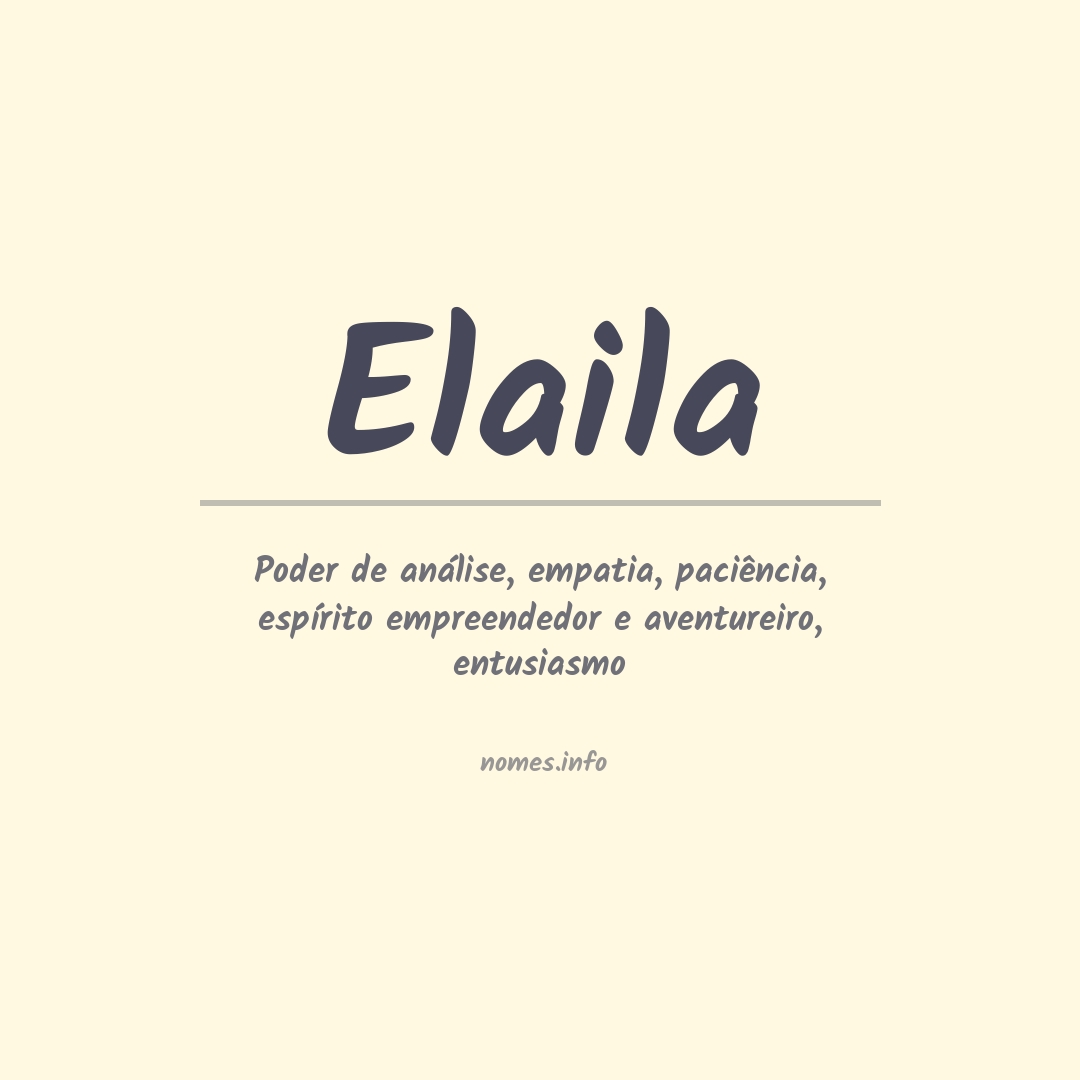 Significado do nome Elaila