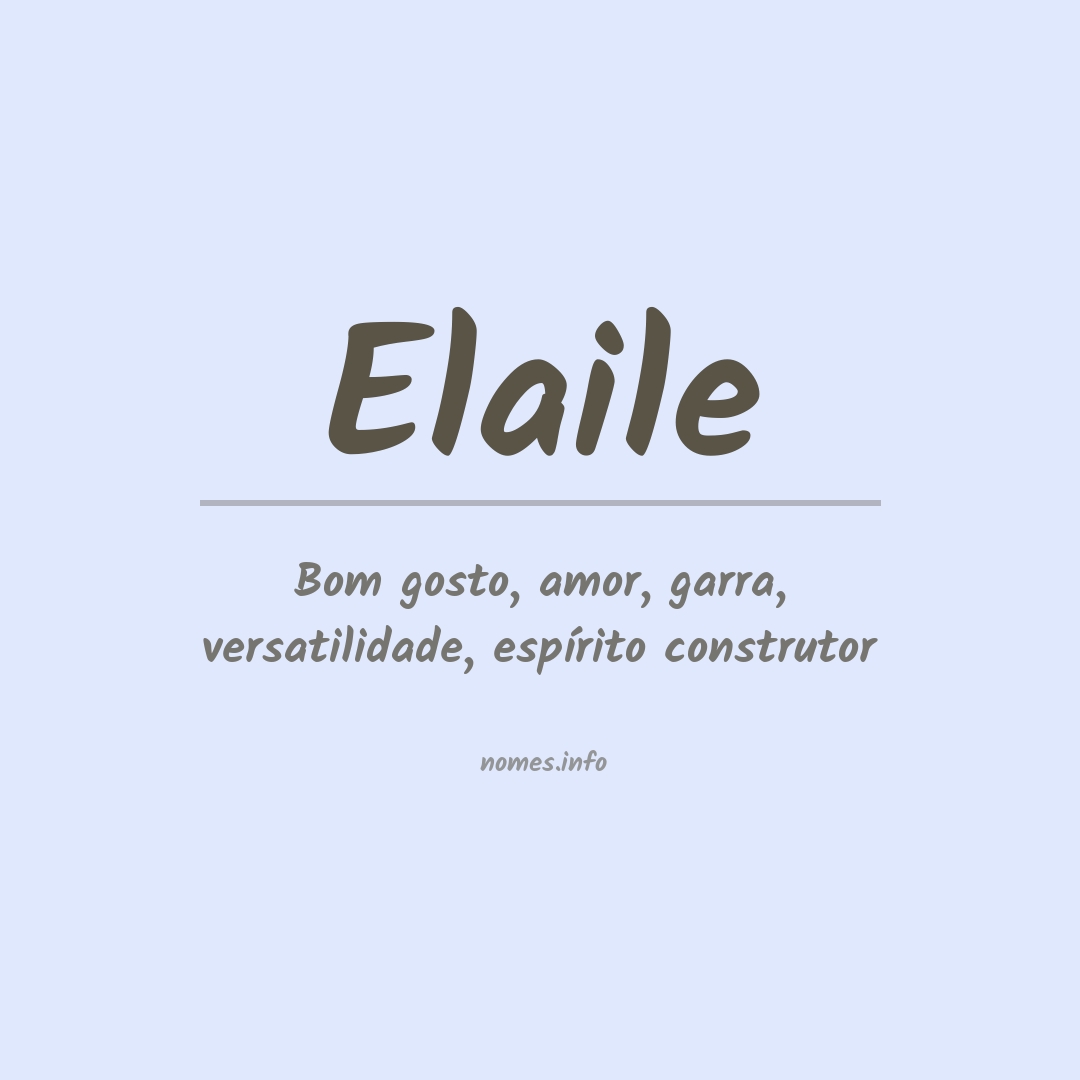 Significado do nome Elaile