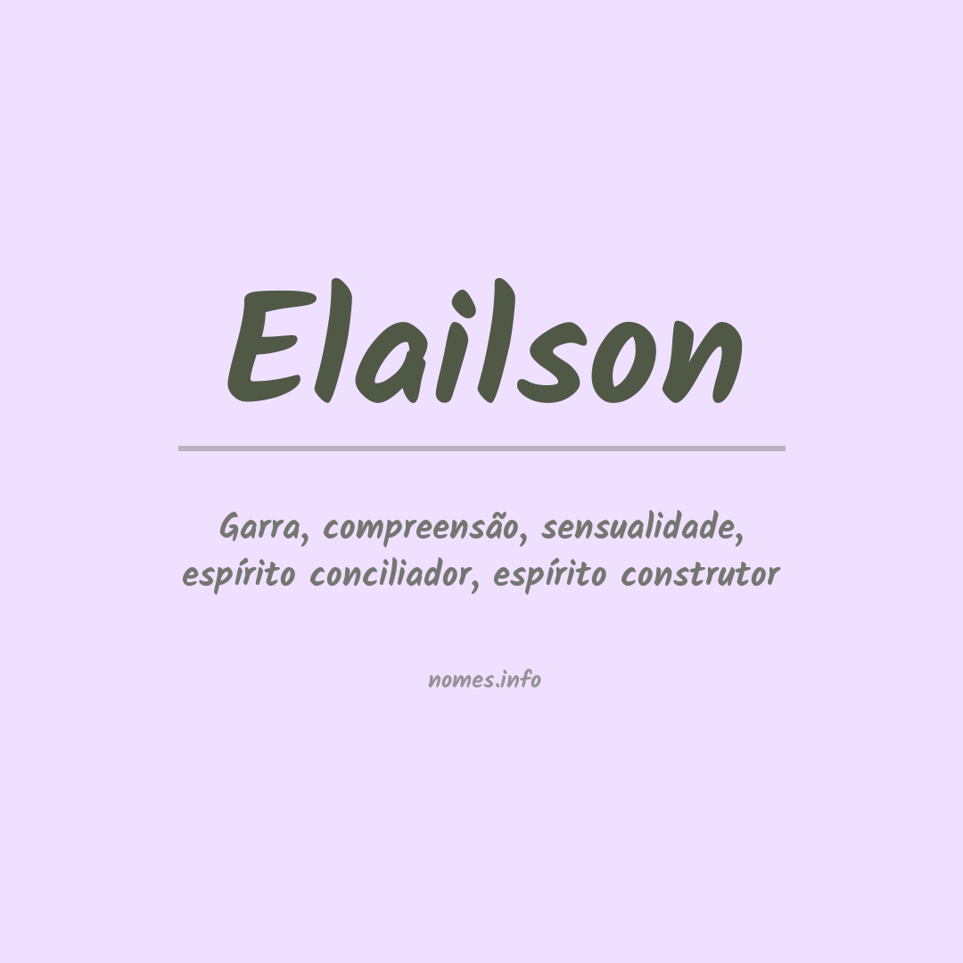 Significado do nome Elailson