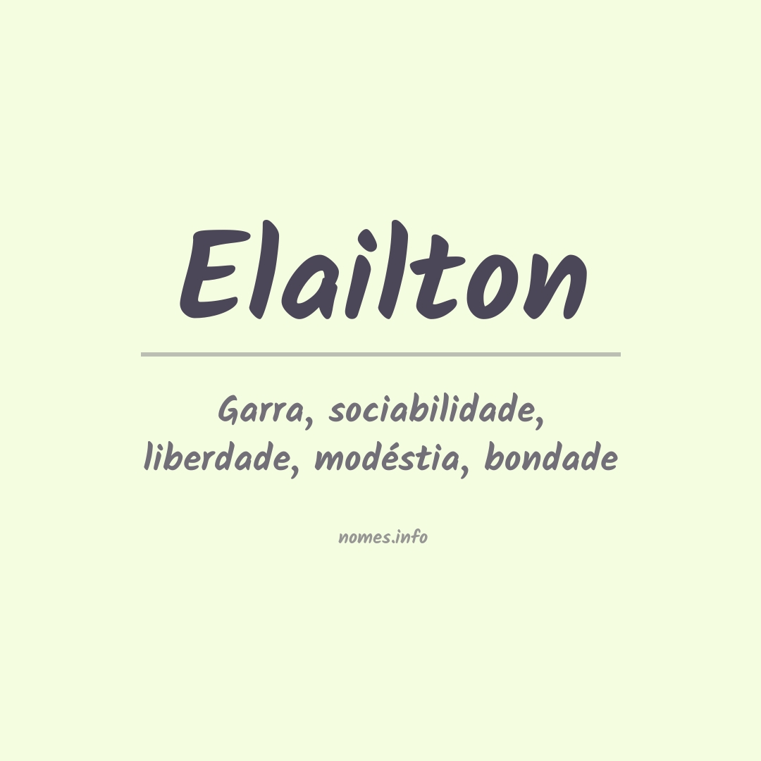 Significado do nome Elailton