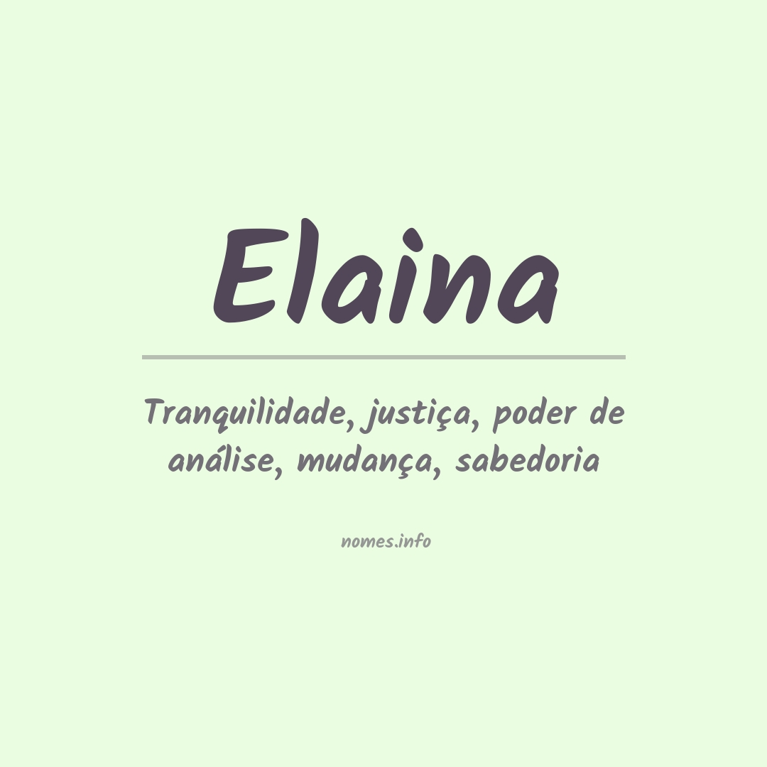 Significado do nome Elaina