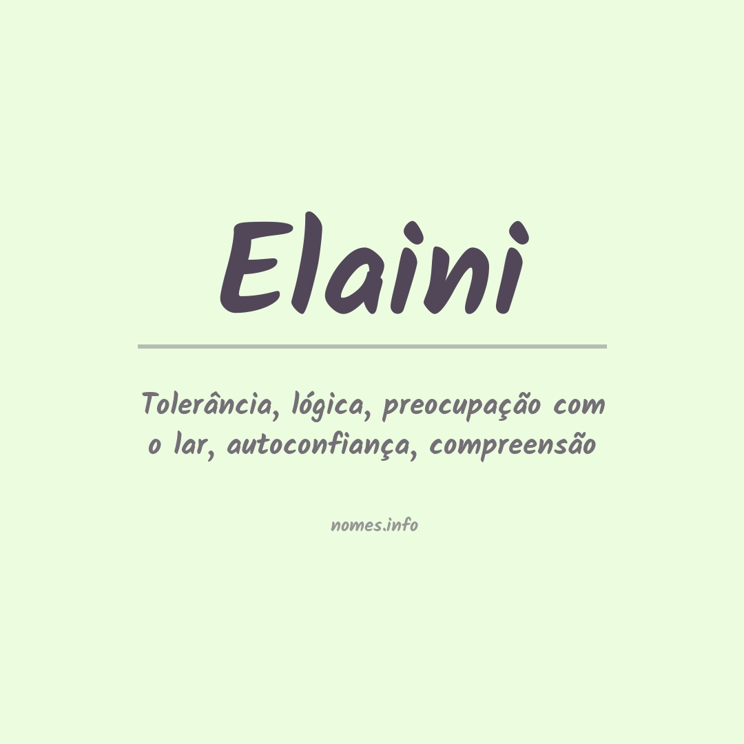 Significado do nome Elaini