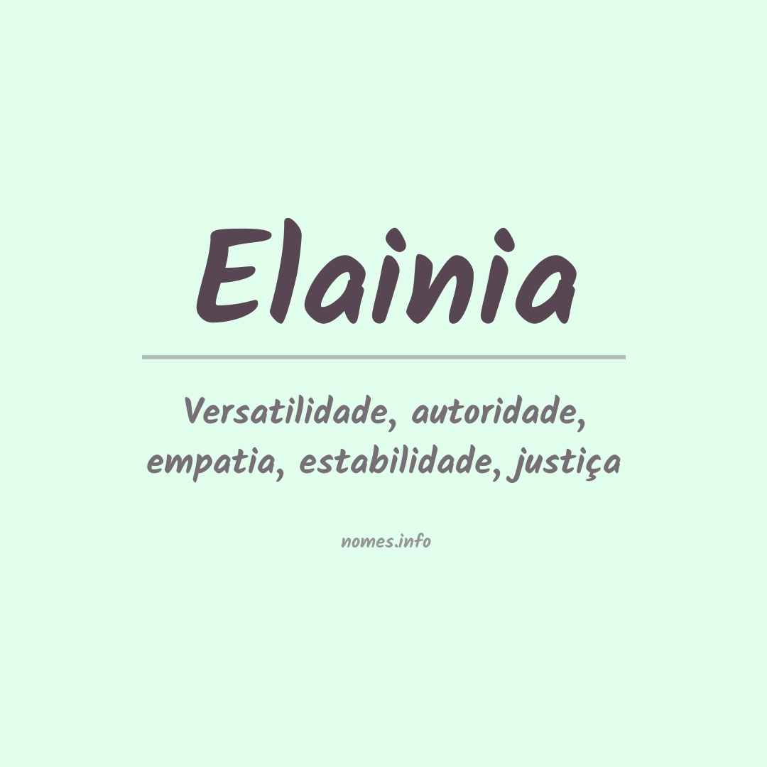 Significado do nome Elainia