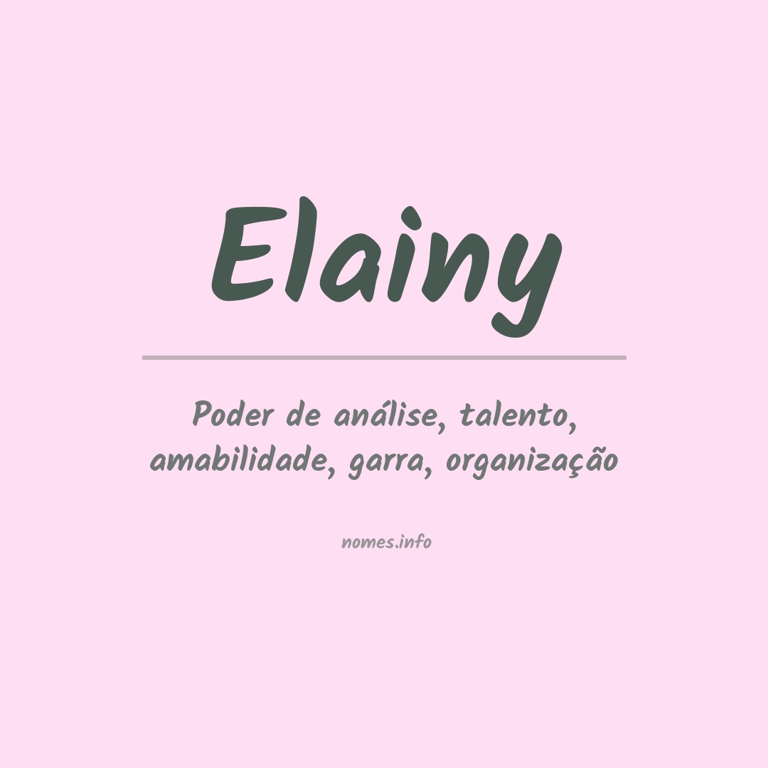 Significado do nome Elainy