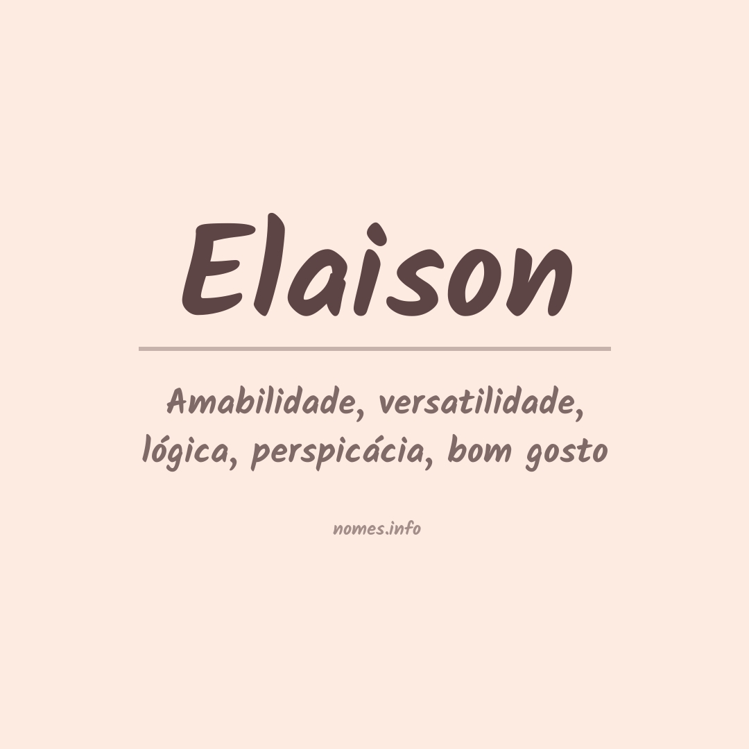Significado do nome Elaison