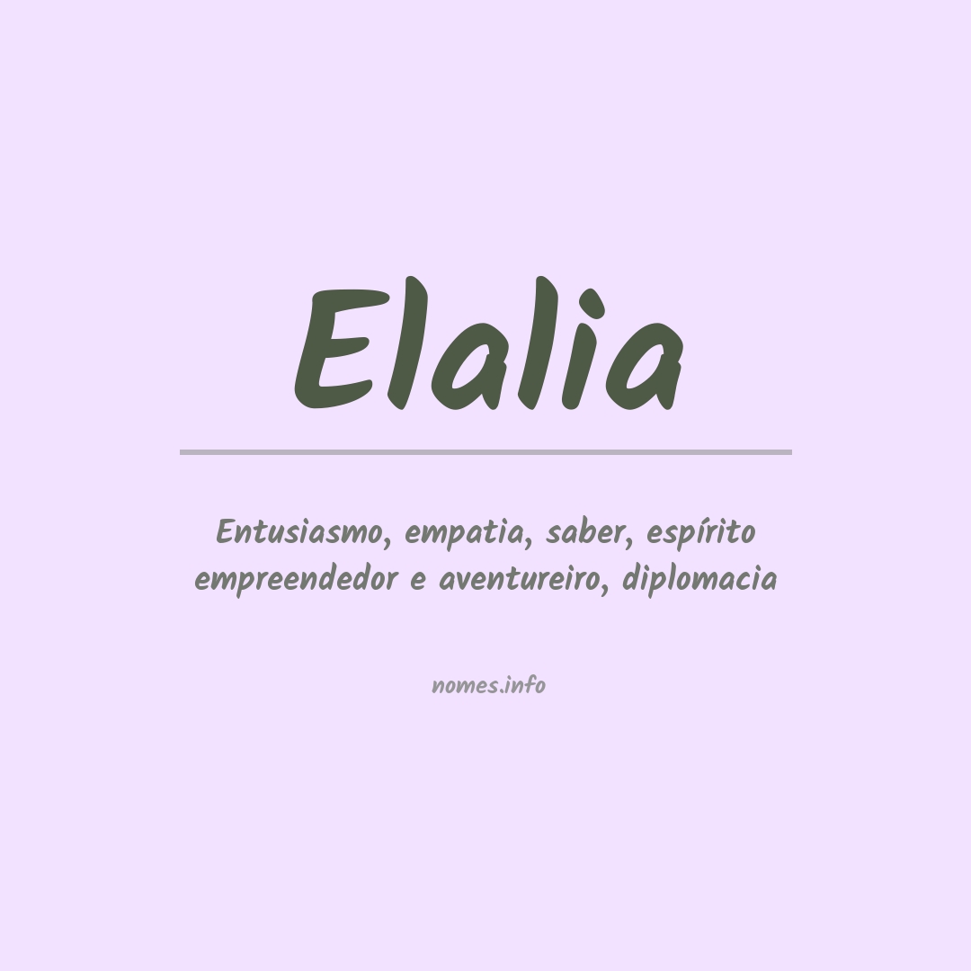 Significado do nome Elalia