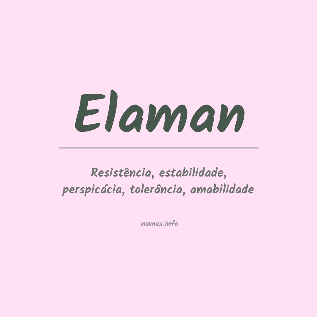 Significado do nome Elaman