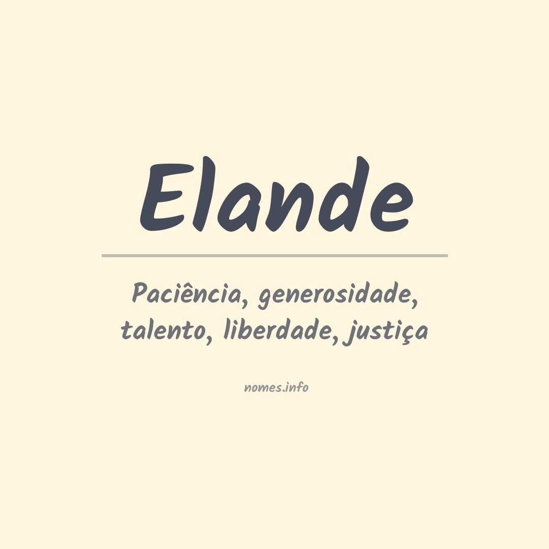 Significado do nome Elande