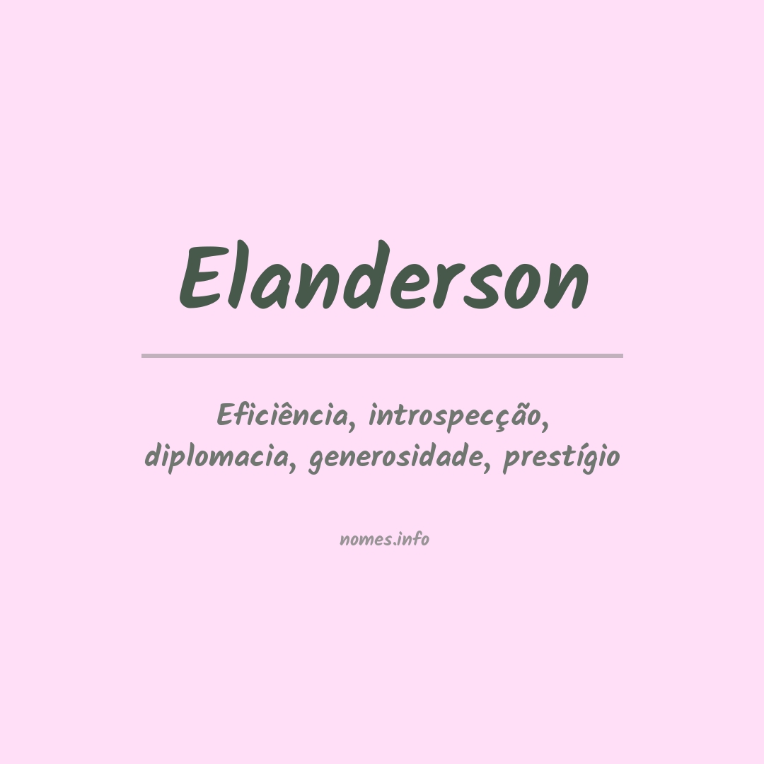 Significado do nome Elanderson