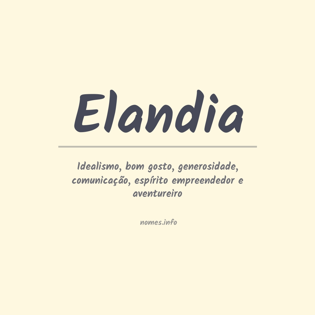 Significado do nome Elandia