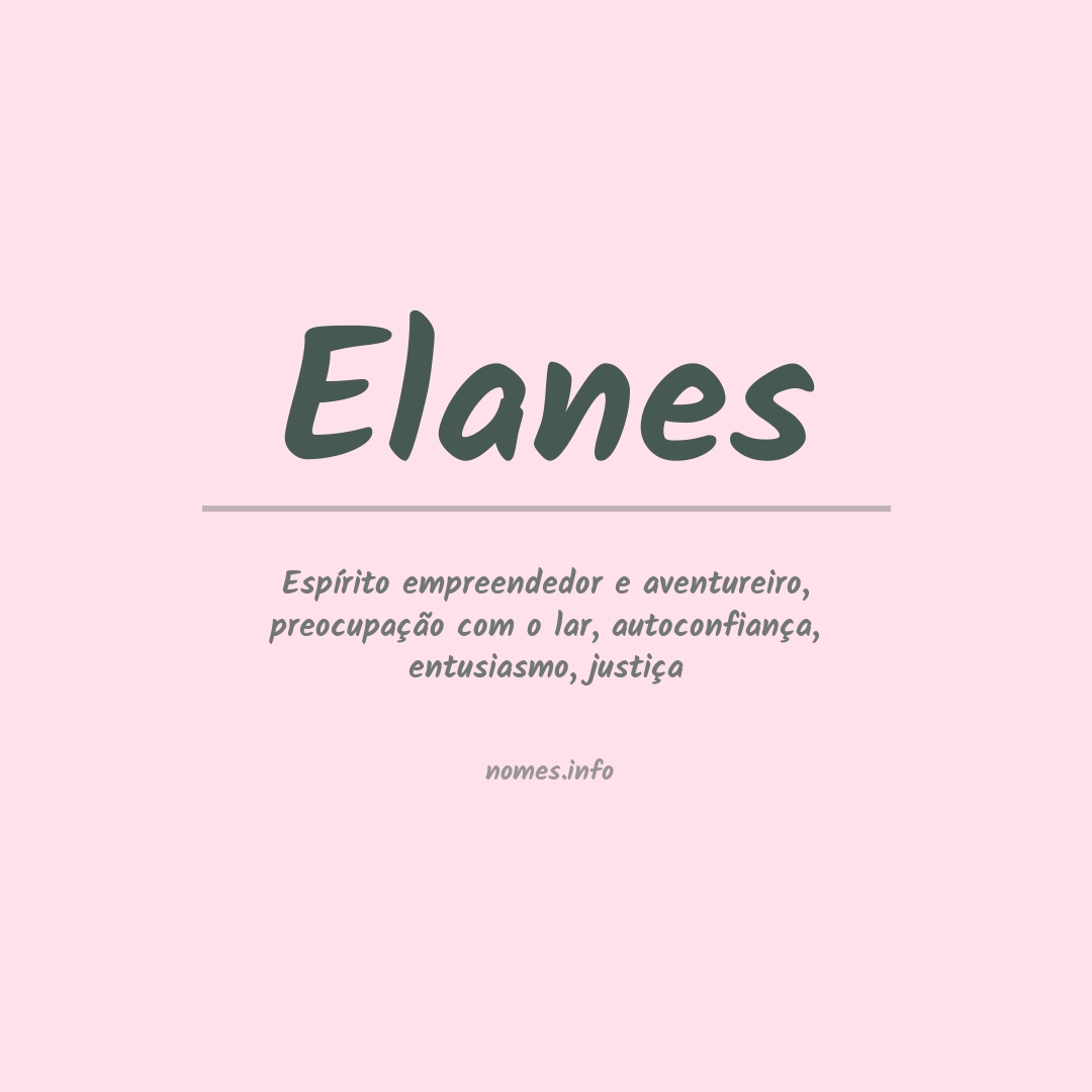 Significado do nome Elanes