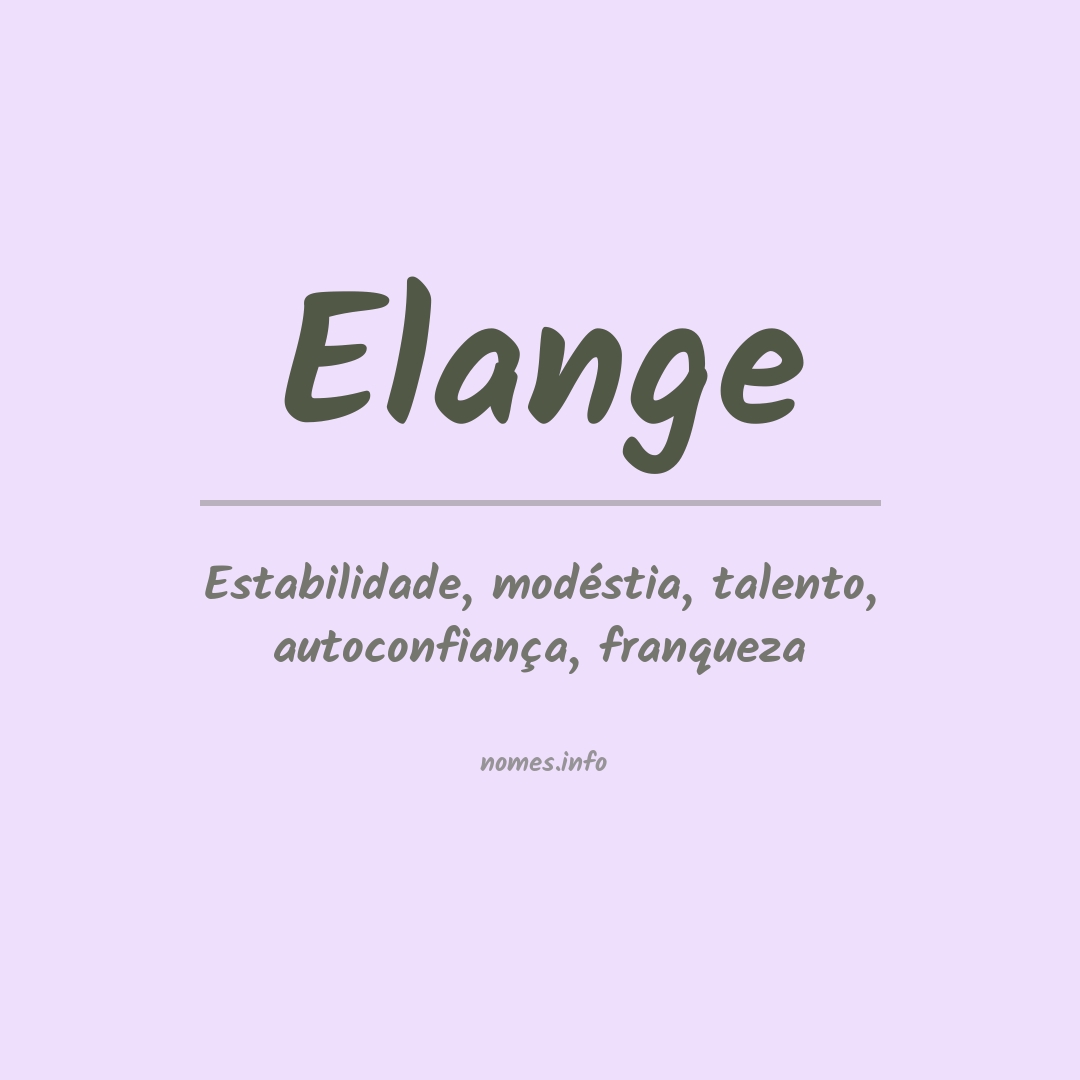 Significado do nome Elange