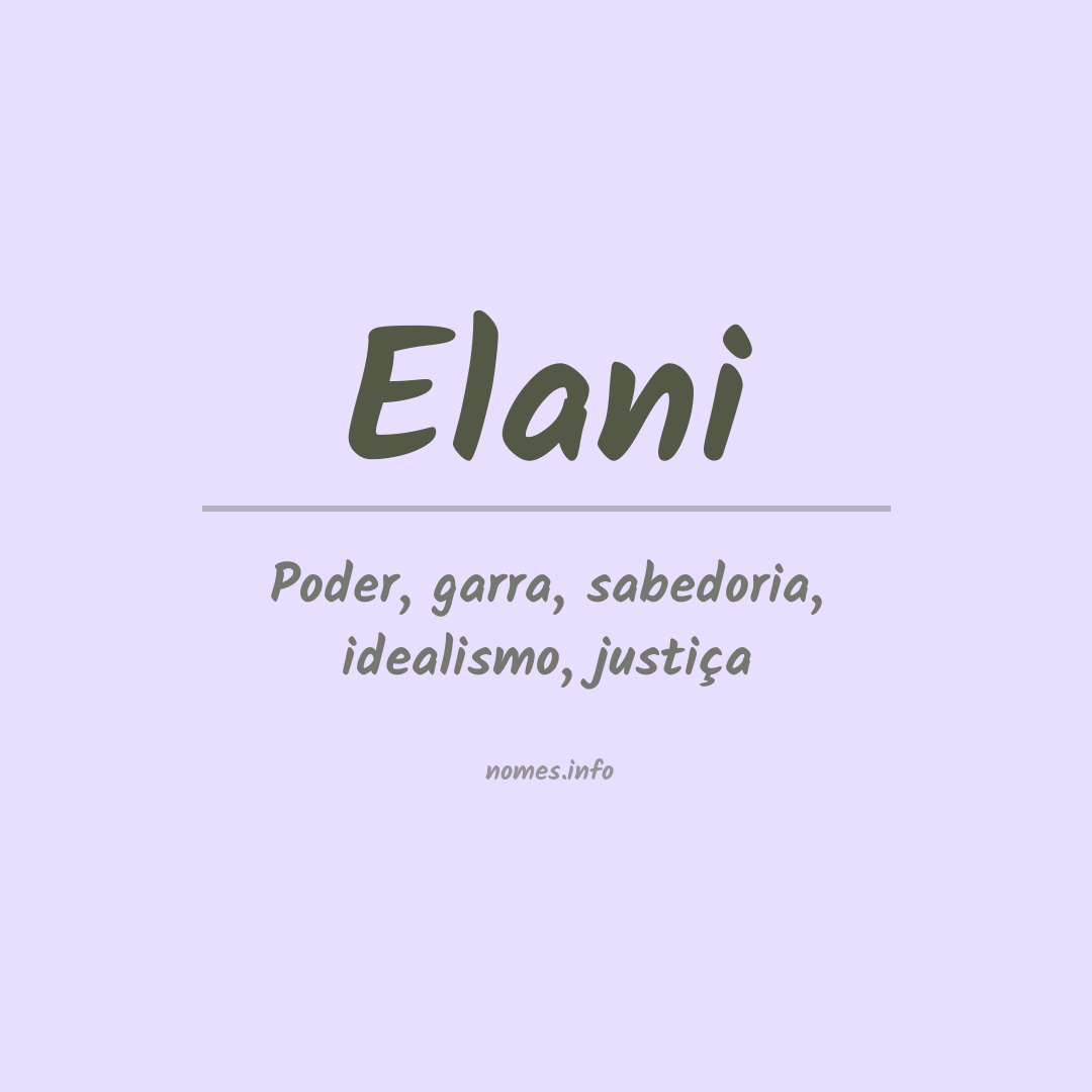 Significado do nome Elani