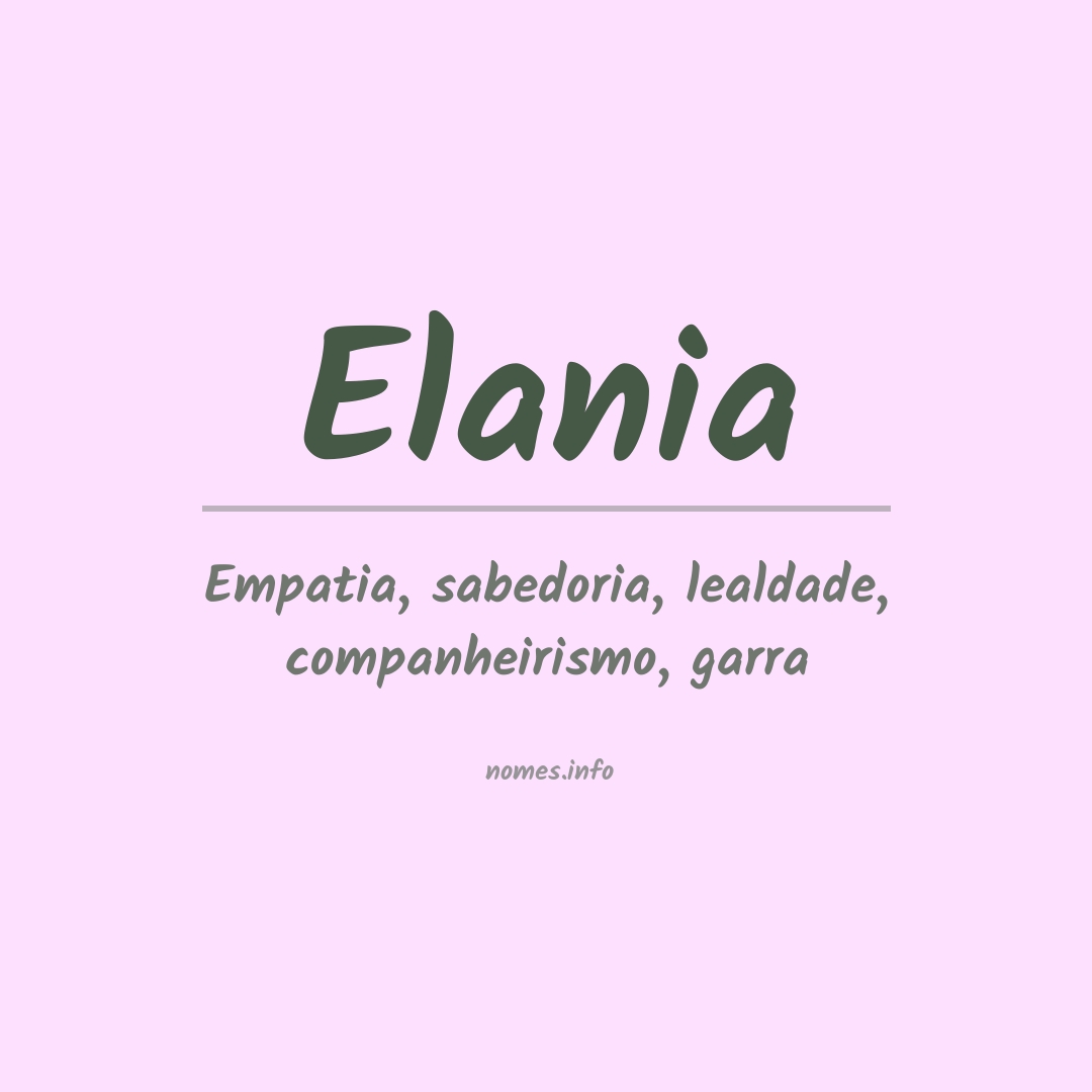 Significado do nome Elania