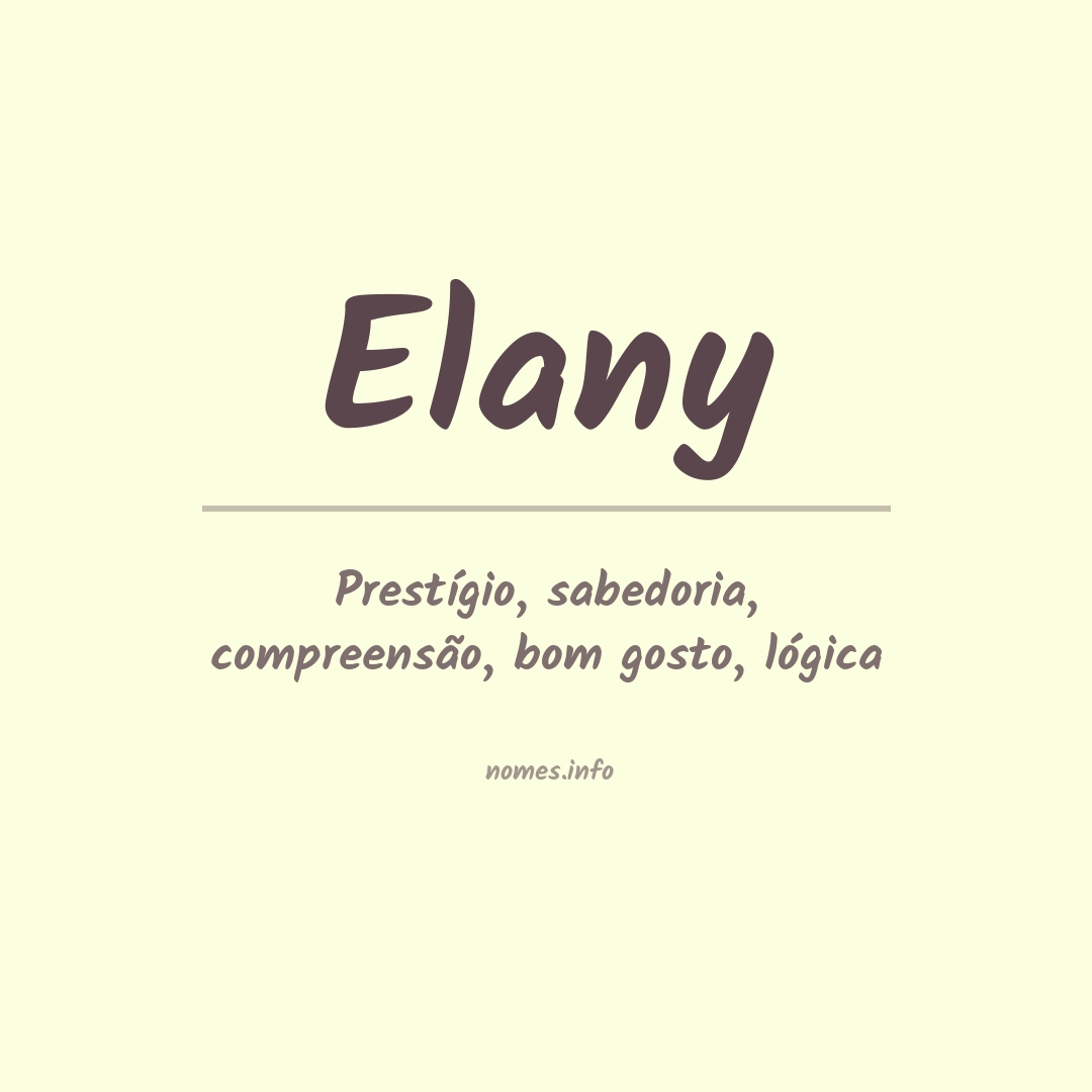 Significado do nome Elany