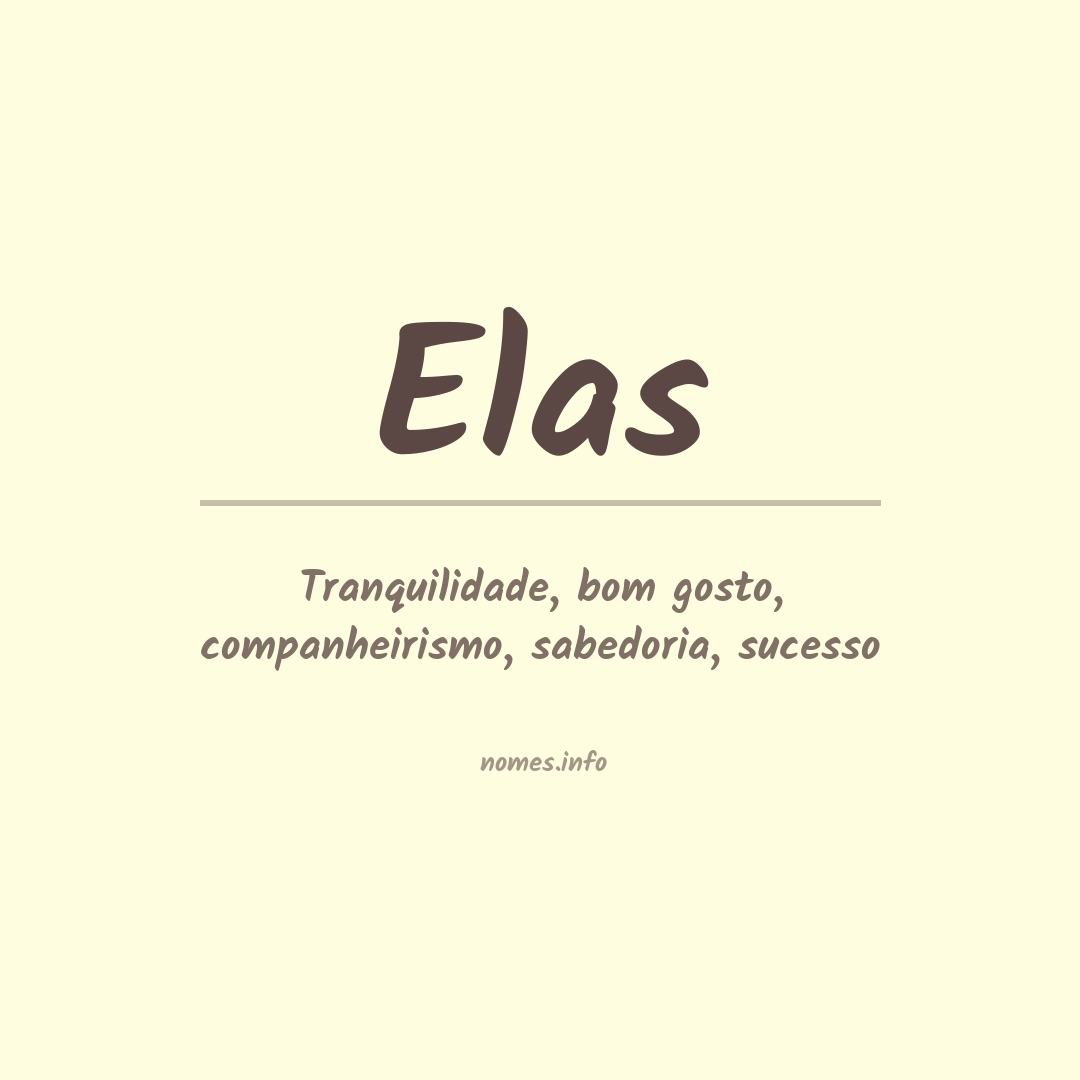 Significado do nome Elas