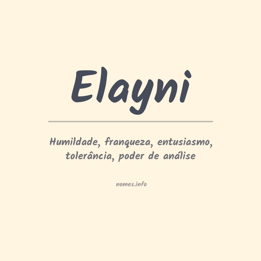 Significado do nome Elayni