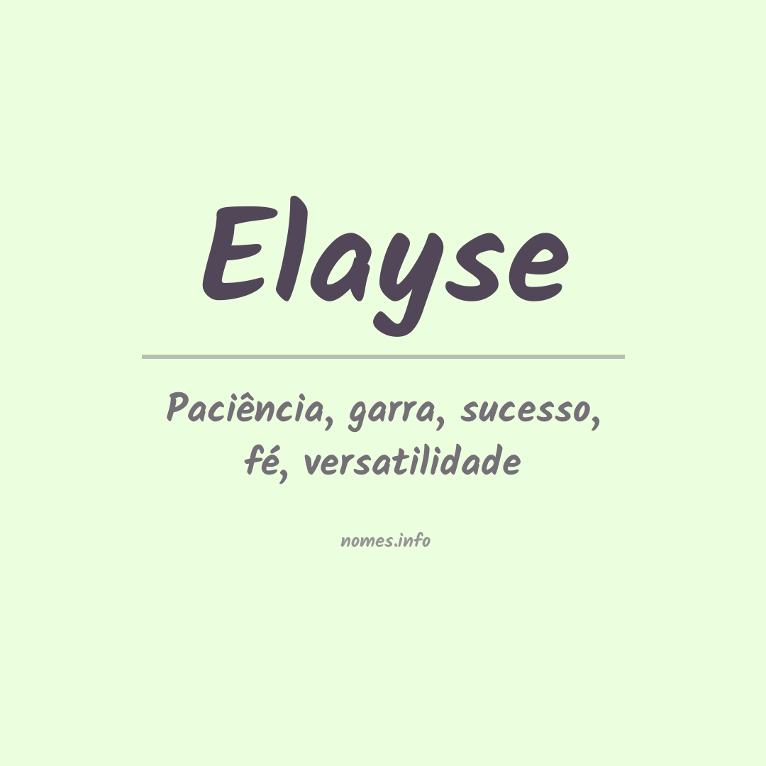 Significado do nome Elayse