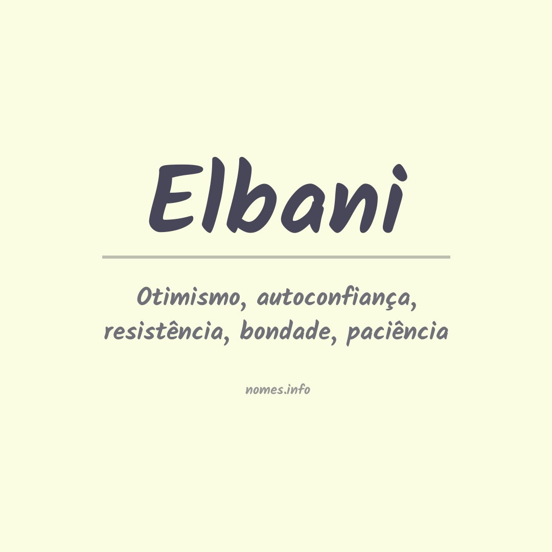 Significado do nome Elbani