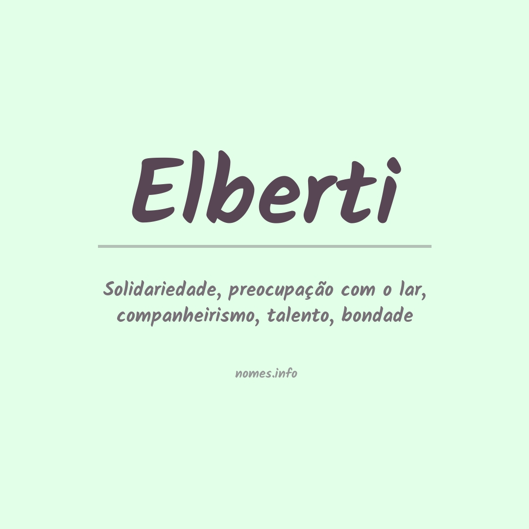 Significado do nome Elberti