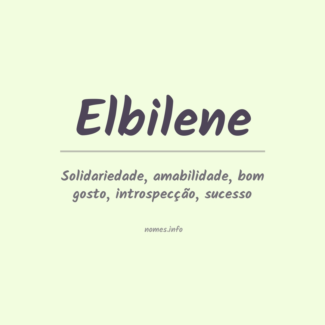 Significado do nome Elbilene