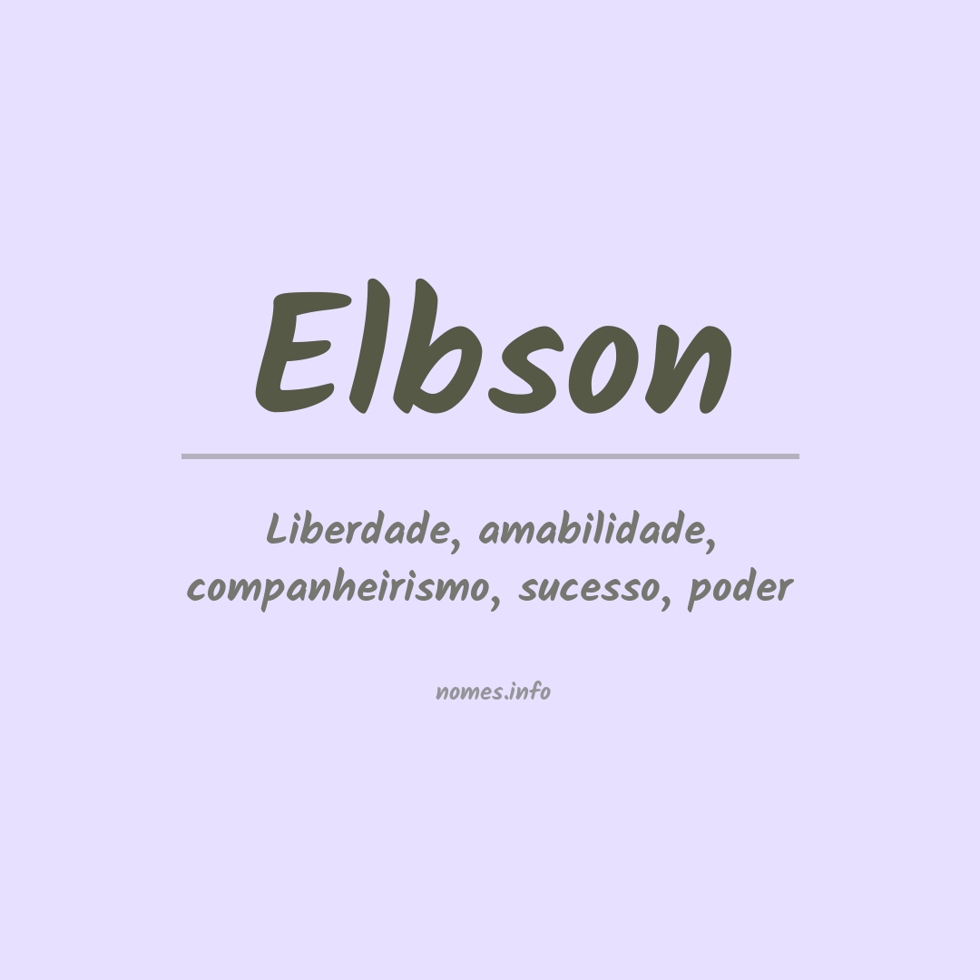 Significado do nome Elbson