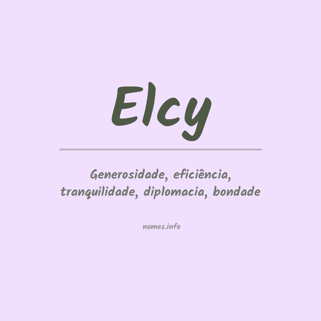 Significado do nome Elcy