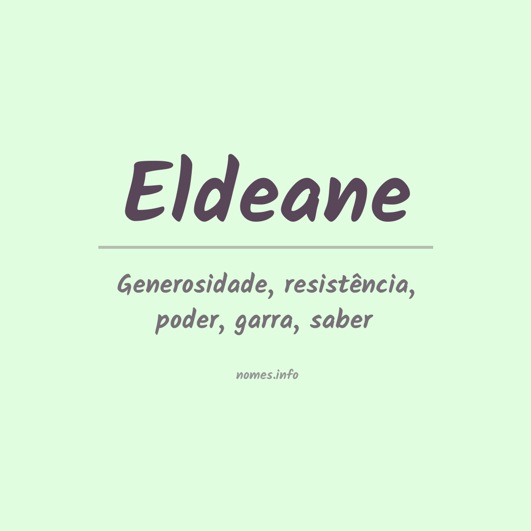 Significado do nome Eldeane