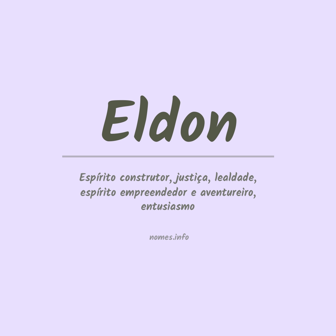 Significado do nome Eldon