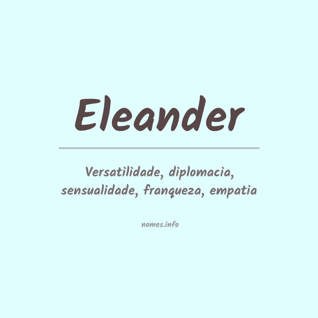 Significado do nome Eleander