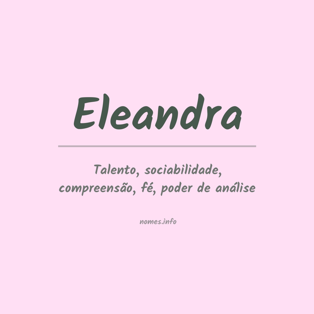 Significado do nome Eleandra