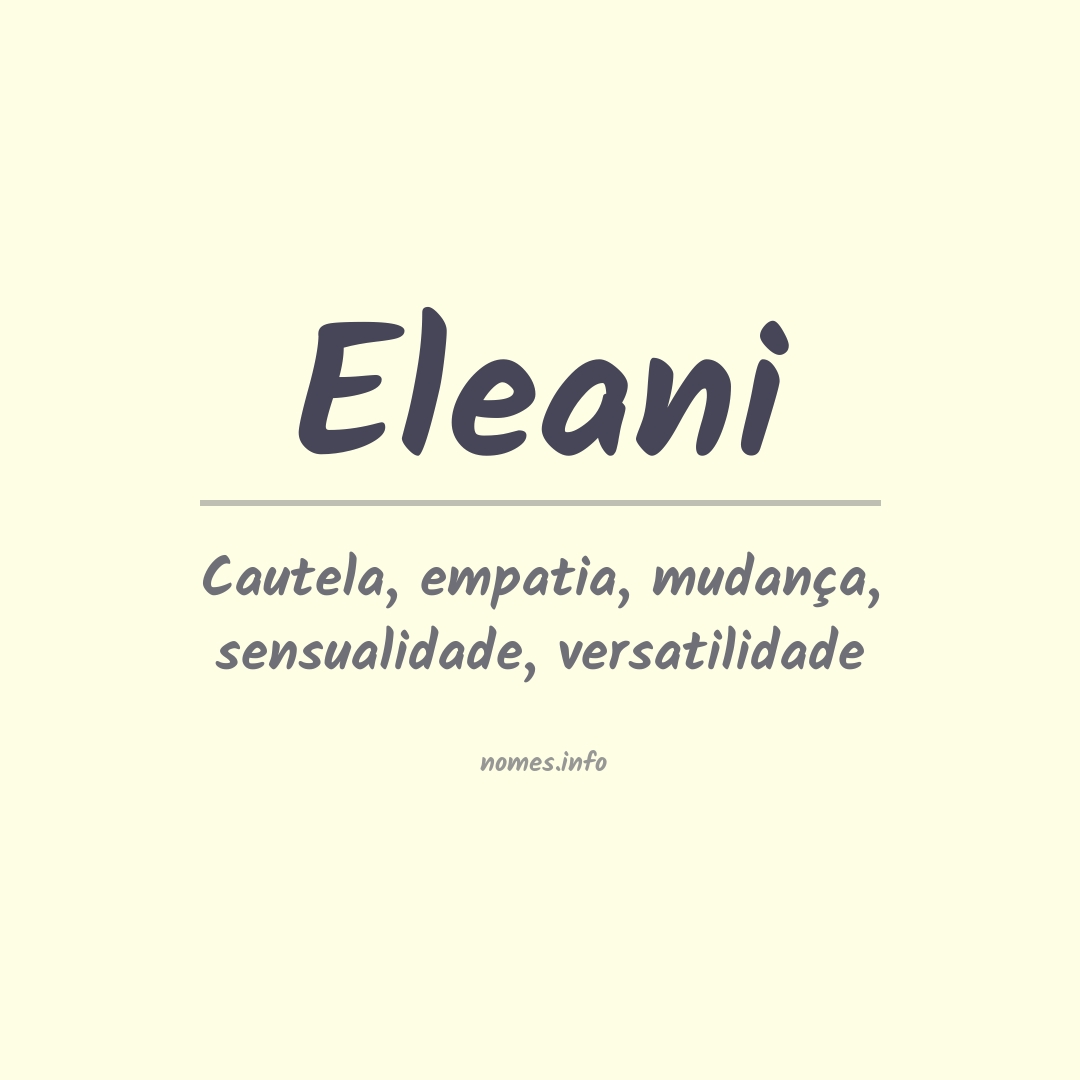 Significado do nome Eleani