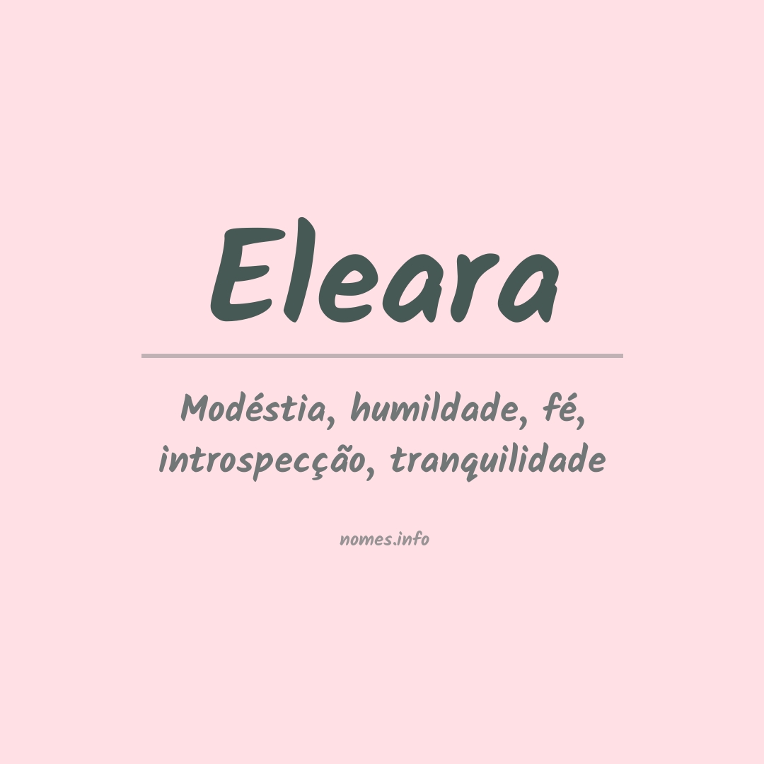 Significado do nome Eleara
