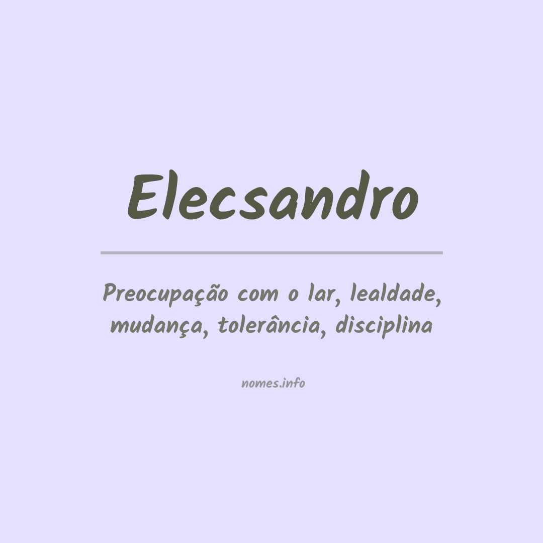Significado do nome Elecsandro