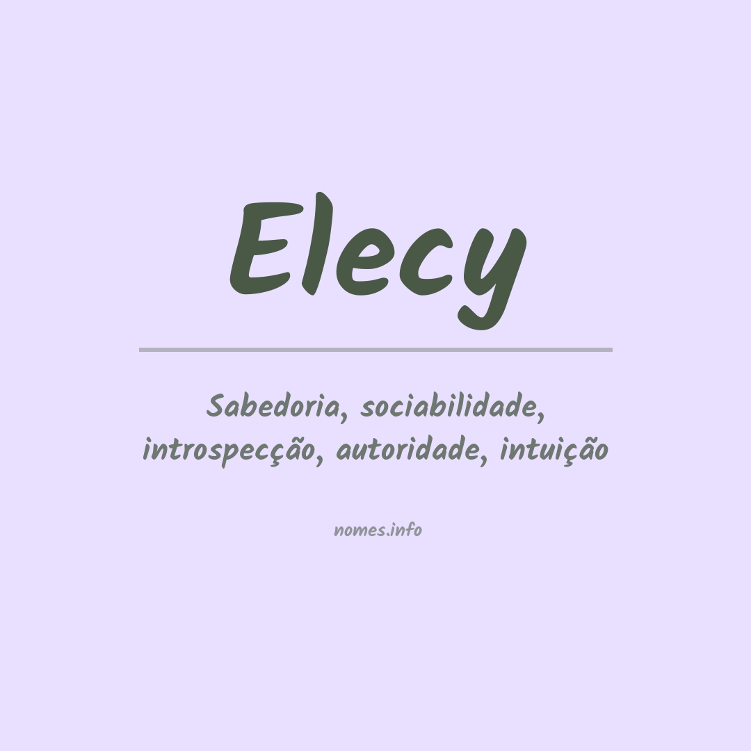 Significado do nome Elecy